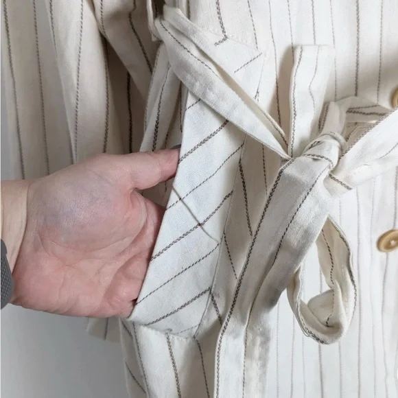 We The Free / Free People Melia Mac Linen Blend Contemporary & cool Trench Coat - Picture 7 of 9